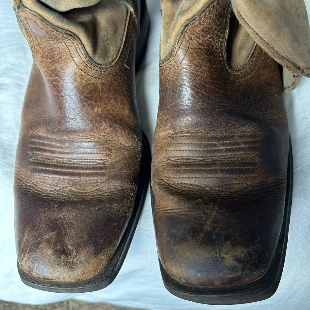 Men’s Brown Ariat Rambler Western Leather Boots Size 10 |A4